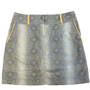 ANNIKA Cutter & Buck golf skirt yellow gray ombré Sz 2 NWOT